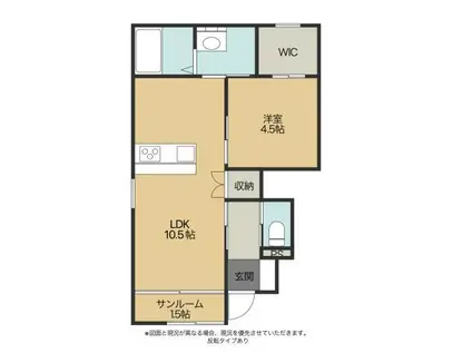 グッドライフステージ後三条A(1LDK/1階)の間取り写真