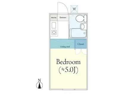 イヤシロチアパートメントバンブー菅生(ワンルーム/1階)の間取り写真