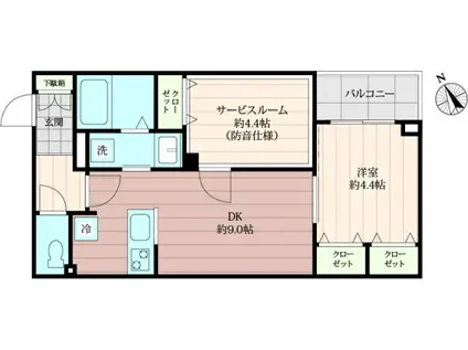 クリオ ラモード新江古田サウンドテラス(1SLDK/2階)の間取り写真