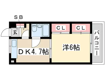 橋本第2総合ビル(1DK/5階)の間取り写真