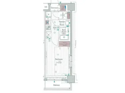 ディアレイシャス東京ノースパレス(1K/5階)の間取り写真