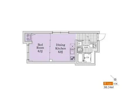 ソウ大岡山(1DK/3階)の間取り写真