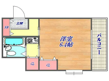 ジョイフル六甲Ⅴ(1K/5階)の間取り写真