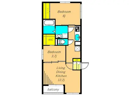 レピドール奥沢(2LDK/2階)の間取り写真