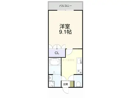 グランティスA(1K/2階)の間取り写真