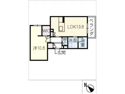 エスティーラ(1LDK/2階)の間取り写真