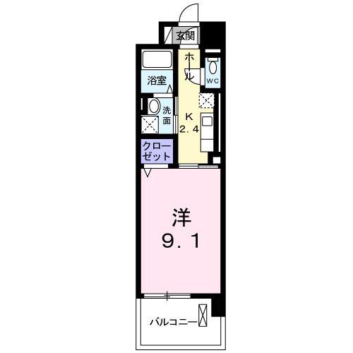 レジデンス西川(1K/7階)の間取り写真