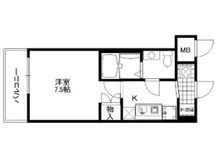 アロハマリーナ(1K/5階)の間取り写真