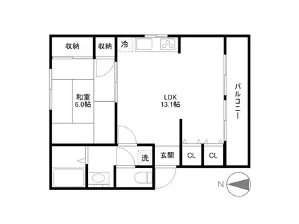 カサヴェルテ(1LDK/1階)の間取り写真