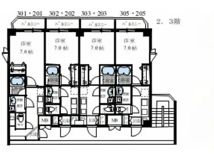 シック朝霞(1K/1階)の間取り写真