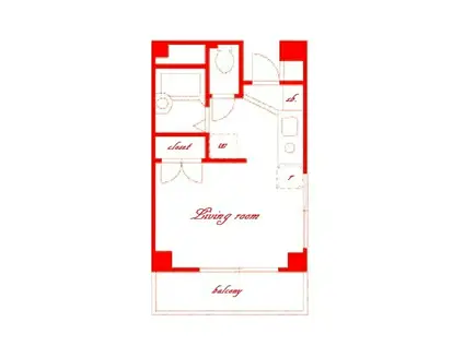 プロス浅間町(ワンルーム/4階)の間取り写真