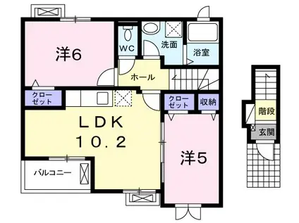 プランドール藤が丘(2LDK/2階)の間取り写真