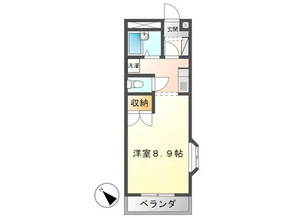 ツインパル21(1K/2階)の間取り写真