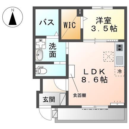 JEWEL KEY(1LDK/1階)の間取り写真