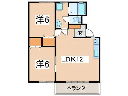 メゾンド・プラネット(2LDK/2階)の間取り写真