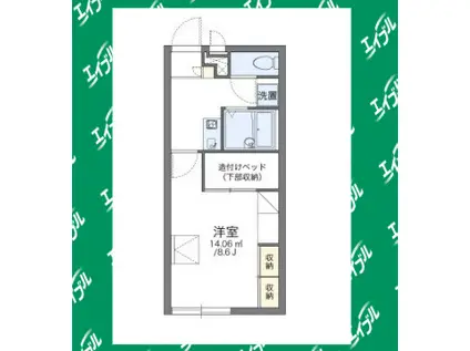 レオパレスたちばな(1K/1階)の間取り写真