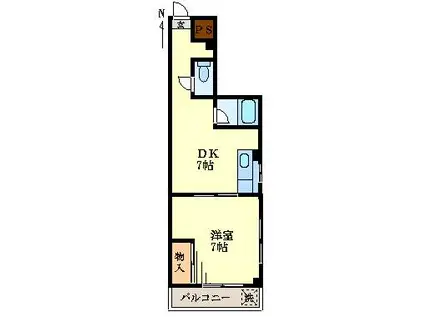 セピアハウス(1DK/3階)の間取り写真