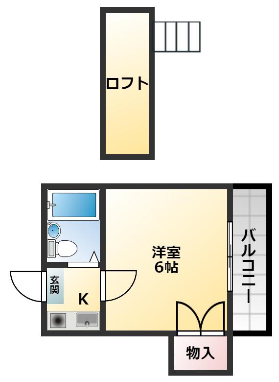 ロイヤルハイツマツイ2(ワンルーム/2階)の間取り写真