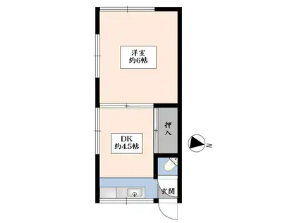 福居荘(2K/1階)の間取り写真