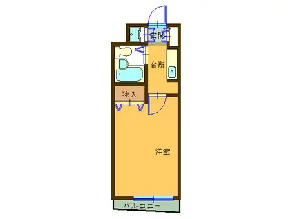 A&YエルミタージュC棟(1K/2階)の間取り写真