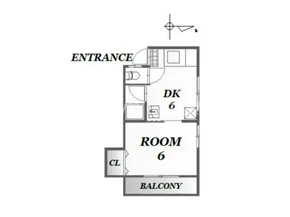 コーポ篠原(1DK/2階)の間取り写真