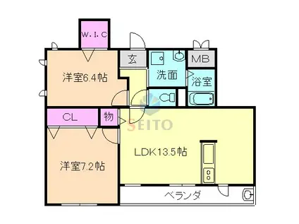 サングレース豊中(2LDK/3階)の間取り写真