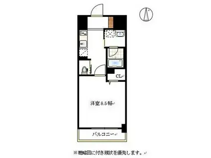 グランスクエア岡山駅西(1K/5階)の間取り写真