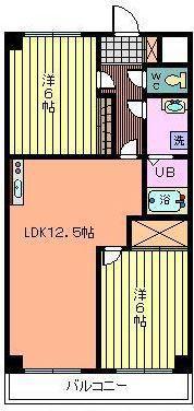 ハイデンスムラタ(2LDK/5階)の間取り写真
