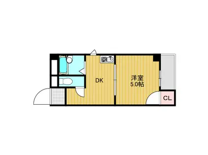 KSハイムI(1DK/5階)の間取り写真