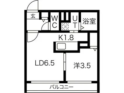 NICO麻生(1DK/4階)の間取り写真