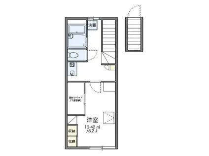 シャルマン浅野II(1K/2階)の間取り写真
