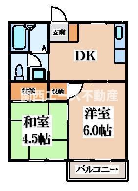 メゾンプルミエール(2DK/2階)の間取り写真