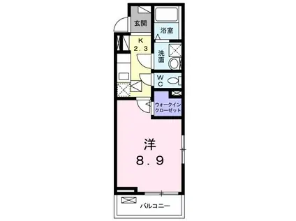 ハラストーイ駒草(1K/2階)の間取り写真