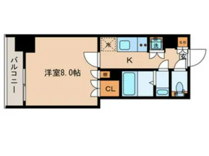 フロントコート錦糸町 (1K/3階)の間取り写真