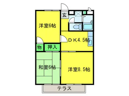 モアクレストノアン(3DK/1階)の間取り写真