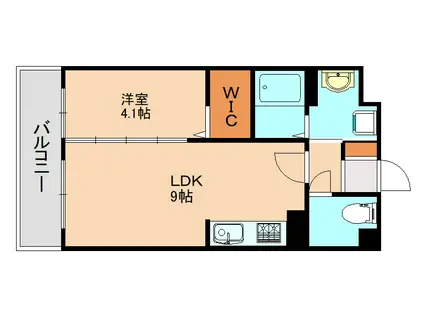 SOPHIA TOKUNAGA III(1LDK/2階)の間取り写真