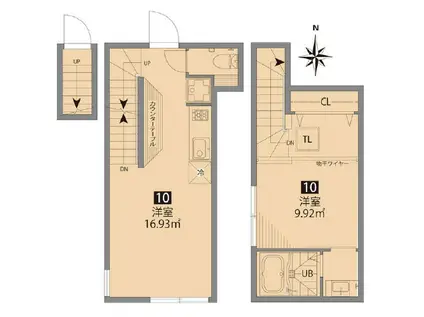 グランエッグス池袋要町(1LDK/2階)の間取り写真