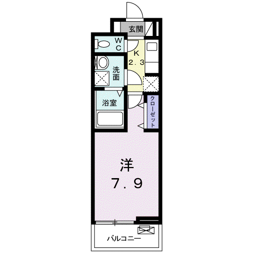 TEA TREE(1K/3階)の間取り写真
