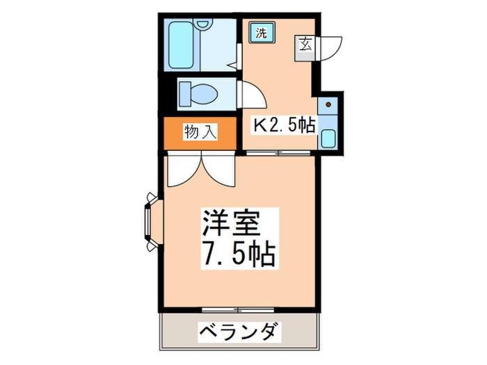 プリヴェY(1K/3階)の間取り写真