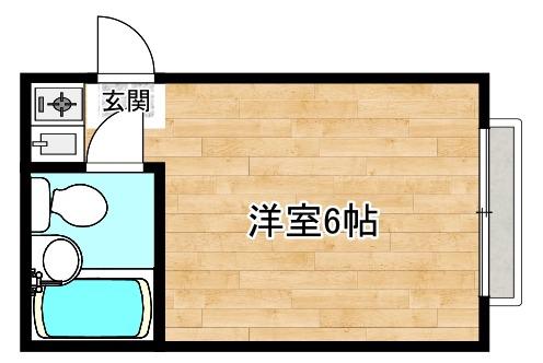 エニシダ桃谷(ワンルーム/1階)の間取り写真