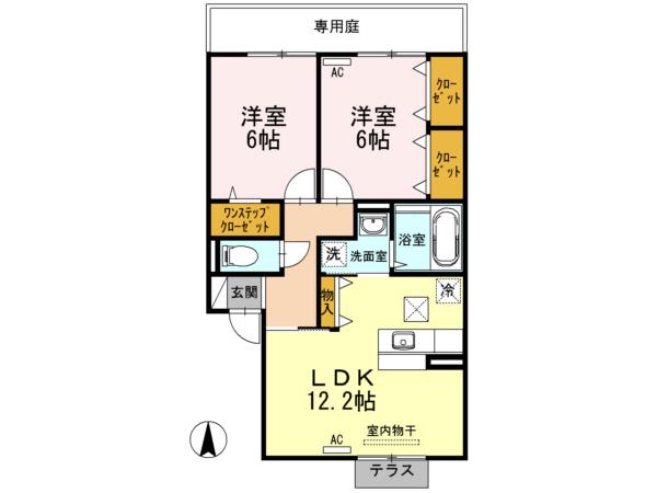 ミアータ(2LDK/1階)の間取り写真