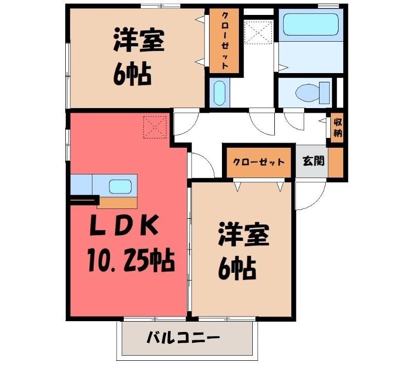 エトワール(2LDK/2階)の間取り写真
