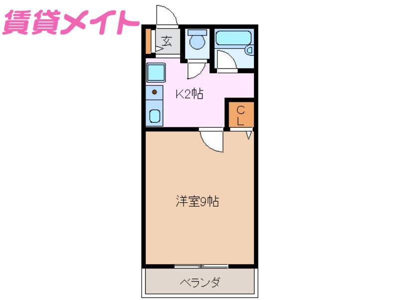 リブェール桜(1K/3階)の間取り写真