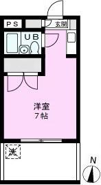 ブライトコート壱番館(ワンルーム/1階)の間取り写真