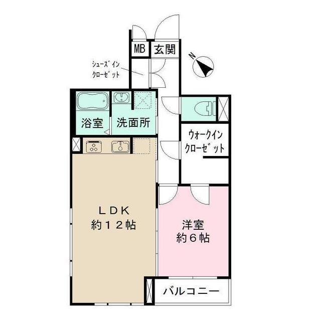 ベルフェリーク西小山(1LDK/4階)の間取り写真