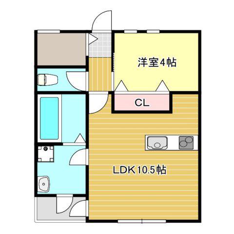 プレベールIII(1LDK/2階)の間取り写真