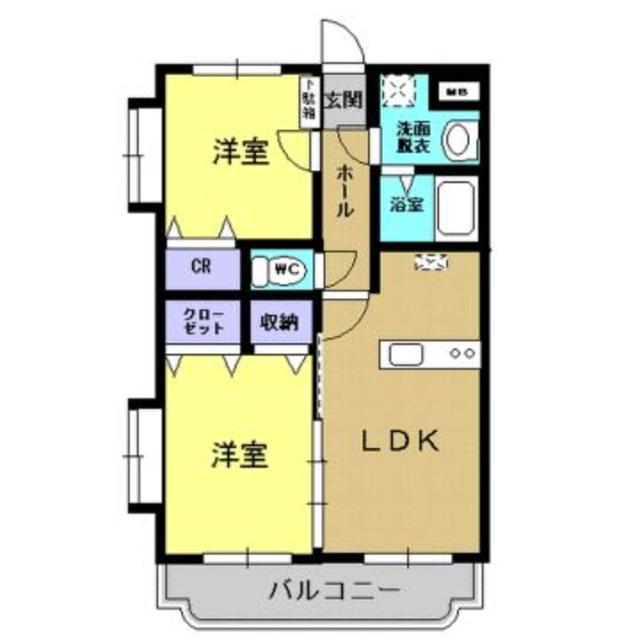 ユーミー吾田東(2LDK/1階)の間取り写真