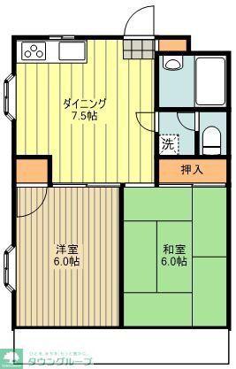 エクセレンス山口(2DK/1階)の間取り写真