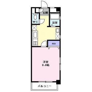 LA TIE上社(1K/3階)の間取り写真