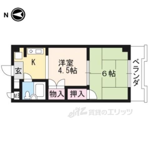グランパニエ(2K/1階)の間取り写真